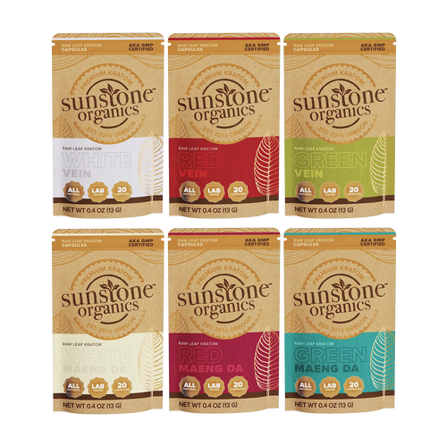 Sunstone Organics kratom capsule variety pack