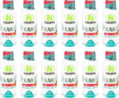 Multiple bottles of Tropix Kava Tropical Blast 