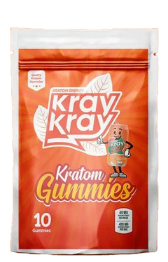Kray Kray Kratom Gummies packaging on a white background
